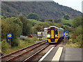 A Machynlleth bound train enters Porthmadog station