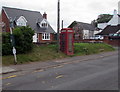 Red phonebox near the Royal Oak pub, Monmouth