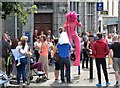 Pink Stilt Walker outside Castlewellan