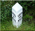 Milepost along the Leeds and Liverpool Canal