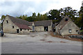 ST8084 : Barns and granary, Little Badminton Farm by Vieve Forward