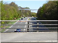 View of footbridge over A610 from Swingate bridge