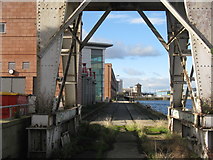 NT2776 : Travelling crane track at Albert Dock by M J Richardson