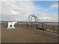 NZ4060 : Decorated railings and sculpture, Seaburn by Graham Robson