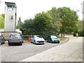 The road in Blacklands Farm with abseiling practice on the left