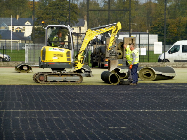 Lifting sports pitch covering, Omagh