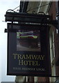 Sign for the Tramway Hotel, Lowestoft