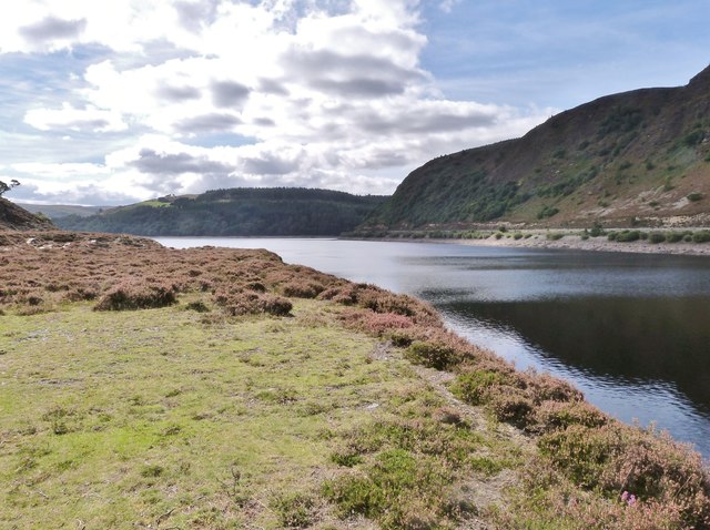 The Caban Coch reservoir from the dam