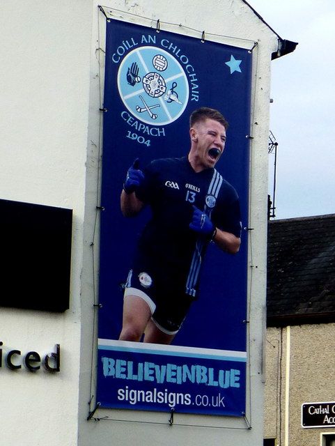 "Believe in Blue" banner, Omagh