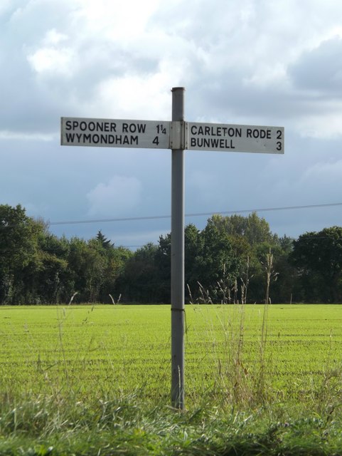 Signpost on Besthorpe Road