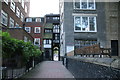 View of the West Smithfield entrance into St. Bartholomew the Great church