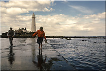 NZ3575 : Causeway to St. Mary's Lighthouse by Mike Dodman