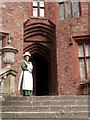 Castle entrance, with a Victorian housemaid to greet us, Powis Castle