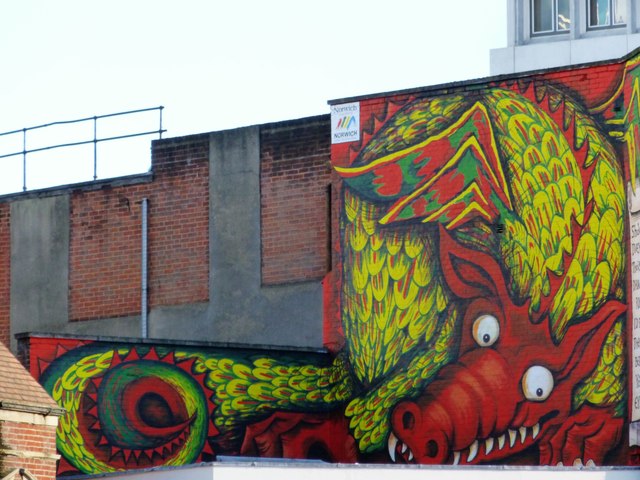 Dragon artwork in Norwich