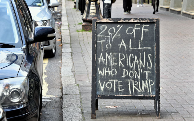 [Donald] Trump blackboard, Belfast (October 2016)