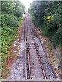 View from footpath as it crosses the railway line.