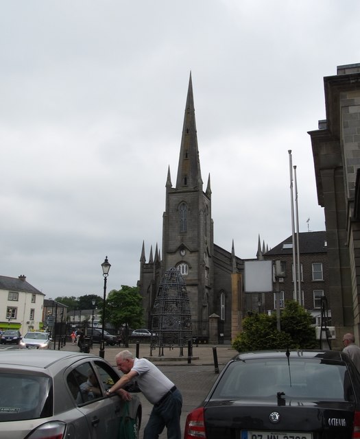 The tower and spire of St Patrick's CoI Church, Monaghan
