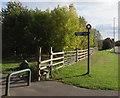 Path signpost alongside the B5341 Waterlode, Nantwich