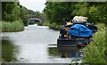 Narrowboat moored along the Leeds and Liverpool Canal