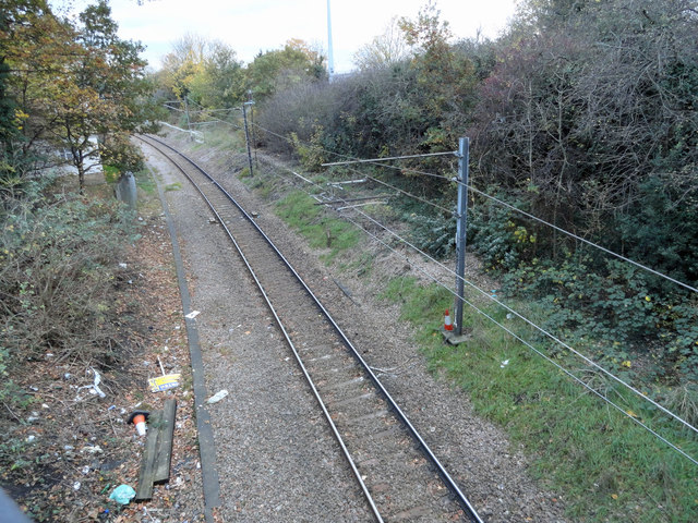 Romford to Upminster line taken from the Victoria Road bridge