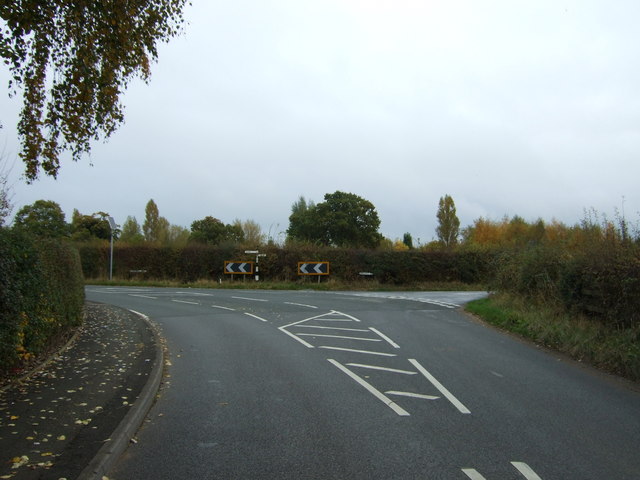 Minor road junction on School Lane, Warmingham