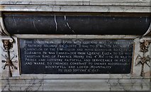 TL0295 : Apethorpe, St. Leonard's Church: The Mildmay Monument, inscription by Michael Garlick