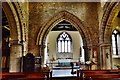 Morcott, St. Mary the Virgin Church: The chamfered Early English chancel arch (1250)