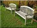 ST7893 : Garden seats at Newark park by Philip Halling