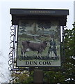 Sign for the Dun Cow public house