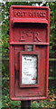 Close up, Elizabeth II postbox on Chelford Road (A537)