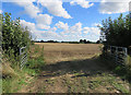 SP3597 : Gateway to fields south of Fenn Lanes by Andrew Tatlow
