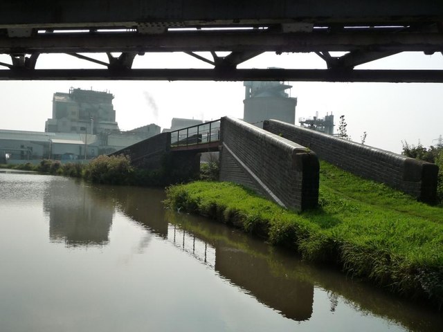 Towpath bridge over disused industrial side arm