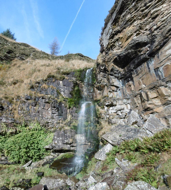 Another angle on Pen Pych falls
