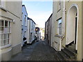 Down a medieval cobbled street in Chepstow