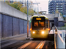 SJ8698 : Metrolink Tram at Etihad Campus by David Dixon
