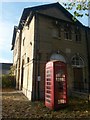 Bampton: telephone box in the Market Square