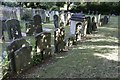 Headstones in a row