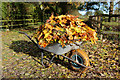 SE4757 : Wheelbarrow outside Pool Spring Farm by Chris Heaton