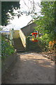 Approach to footbridge over railway at Gipsy Lane