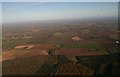 Across Haugham Wood and Muckton Bottom to North Reston and Gayton Windfarm: aerial 2016