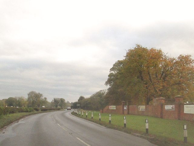 Boroughbridge  Road  passing  Ripon  Racecourse  on  right