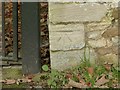 Bench mark, Old Rectory gate, Saxby