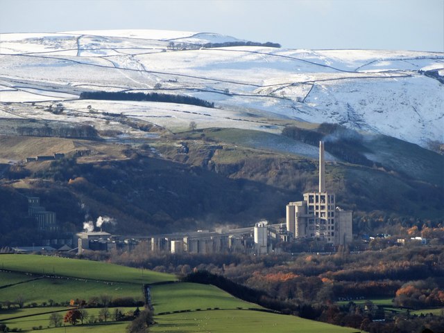 Hope Cement Works seen from Stanage