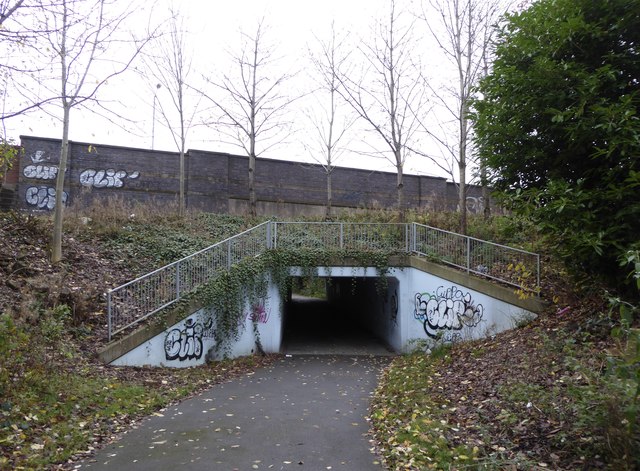 Newcastle-under-Lyme: cycleway underpass under the A34