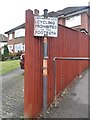 Old no cycling sign on Kingscroft Road, Leatherhead