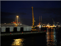 O1934 : Port of Dublin Quayside (night view) by David Dixon