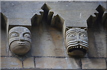 SK8572 : Corbel masks, St Helen's church, Thorney by Julian P Guffogg