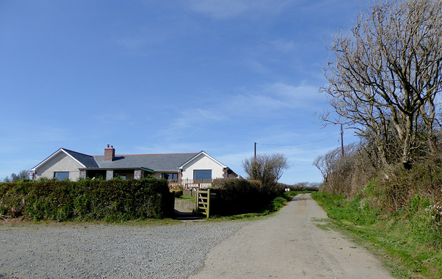 Bungalow and lane south of Elmscott, Devon
