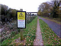 SX9588 : Warning Sign on Exe Valley Way by PAUL FARMER