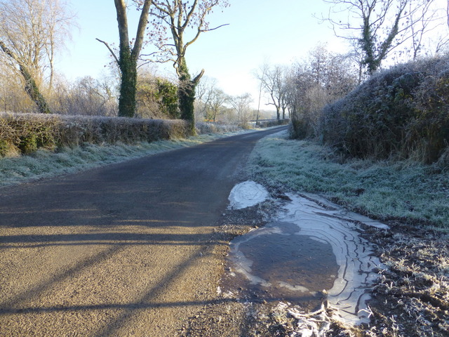 Icy Puddles, Letfern Road © Kenneth Allen Cc-by-sa 2.0 :: Geograph Ireland